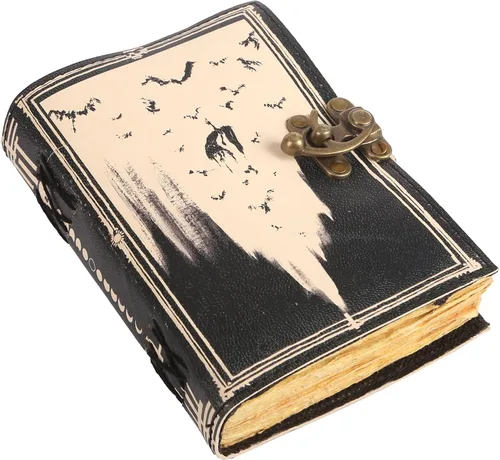 Miniatura 20 de Book of Spells - Diario encuadernado en cuero con papel de borde irregular, grimorio, diario impreso del Tercer Ojo, suministros de brujería
