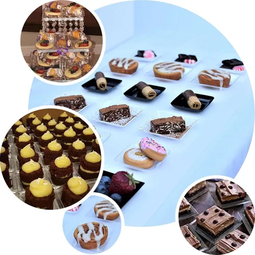 Miniatura 3 de Efavormart - Paquete de 60 platos cuadrados de plástico transparente de 4 pulgadas, platos de postre desechables
