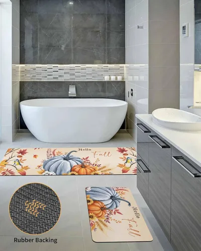 Miniatura 5 de Tapete de baño para bañera, antideslizante, de secado rápido y absorbente, con tierra de diatomeas, para fregadero de cocina, lavable, diseño