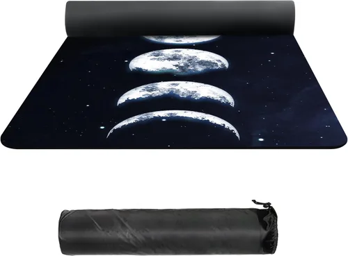 nuveti Tapete de yoga de gamuza TPE de alta densidad antideslizante con bolsa de transporte, 72 x 32 pulgadas, extra grueso, 0.315 in, esterilla de