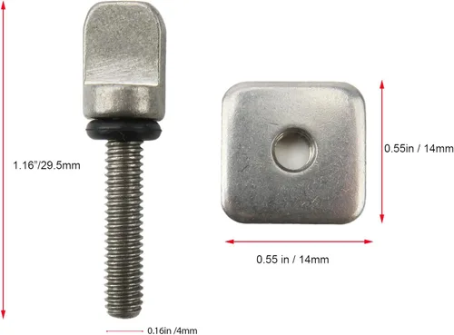 Miniatura 4 de AQUBONA Tornillo de aleta, acero inoxidable sin herramientas, accesorios de surf, tornillo de aleta y placa, 2/4 piezas SUP tornillo de aleta
