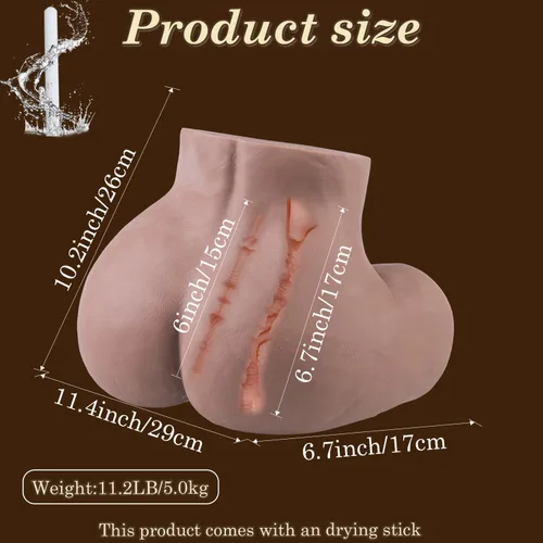 Miniatura 5 de Muñeca sexual de 11 libras masturbador masculino con vagina anal Stroker sexual realista de gran trasero marrón, muñecas sexuales de bolsillo, coño