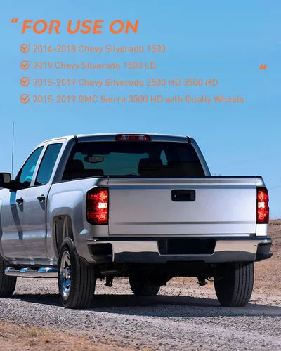 Miniatura 9 de Ensamble de luz trasera Nilight Compatible con Chevy Silverado 1500 2014 2015 2016 2017 2018 2019, 2500 HD 3500 HD, GMC Sierra 3500HD 2015-2019