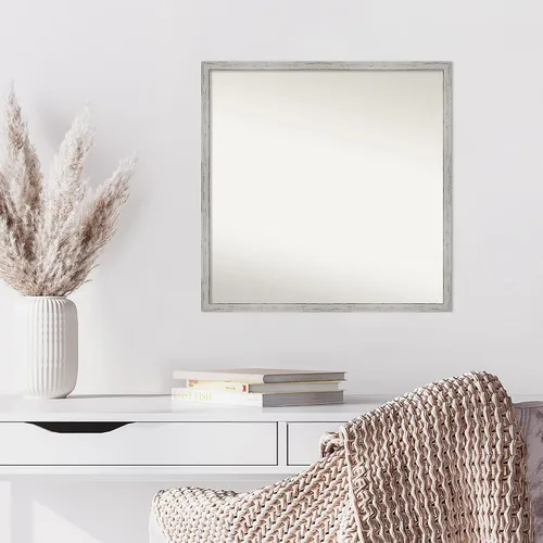 Miniatura 883 de Amanti Art Espejo de baño blanco para sobre el fregadero, 32 x 45 pulgadas, espejo de tocador rectangular blanco esbelto, marco de madera moderno