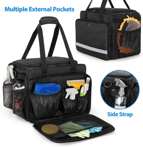 Miniatura 3 de samdew Bolsa grande de detalles, organizador de detalles para almacenamiento de suministros de detalles de automóviles, organizador de limpieza