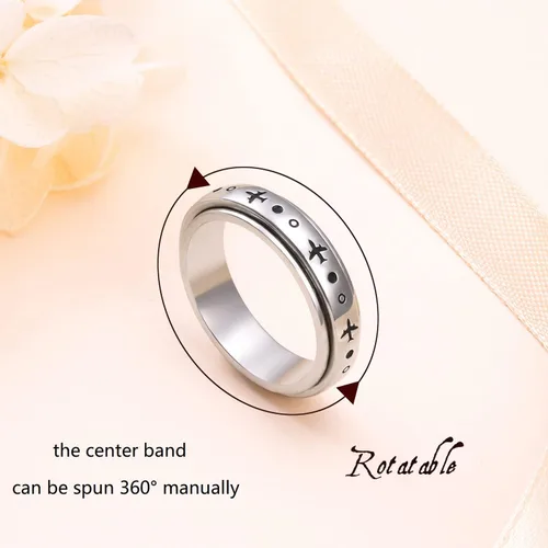 Miniatura 4 de Anillo giratorio de avión para mujeres, hombres, niños y niñas, de plata de ley 925, anillos antiestrés para ansiedad, alivio del estrés, TDAH
