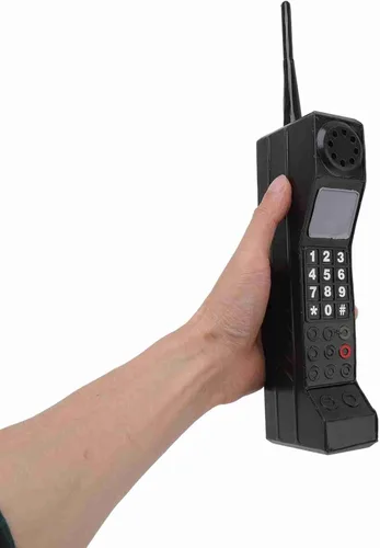 Accesorio de teléfono de los años 90, portátil vintage ladrillo falso, adorno de ladrillo retro antiguo para teléfono celular, hierro de los años