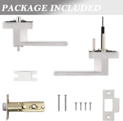 Miniatura 8 de Probrico - Paquete de 6 manijas de puerta para entrada de dormitorio interior, perillas de puerta con cerradura de una llave, entrada con llaves