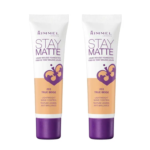 Miniatura 35 de Rimmel London Stay Matte Liquid Mousse - 305 Buff - Base, ligera, control del brillo, sin aceite, 1 oz