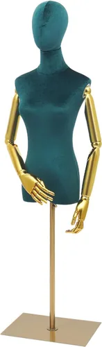 Cuerpo de maniquí para mujer, forma de vestido de tela de lino, torso de maniquí con cabeza desmontable, altura ajustable, soporte de metal, para