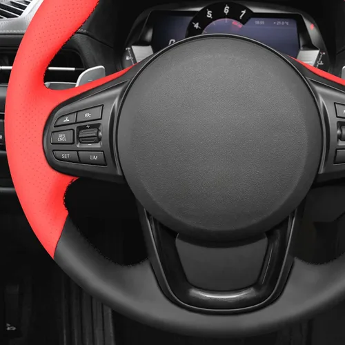 Miniatura 4 de MEWANT Funda cosida a mano para volante de automóvil para Toyota GR Supra 2020-2024, accesorios para volante para Toyota GR Supra 2020-2024