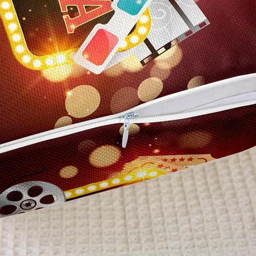 Miniatura 5 de Juego de 2 fundas de almohada estilo cine vintage de 18 x 18 pulgadas, fundas de almohada decorativas para sofá cama con temática de película