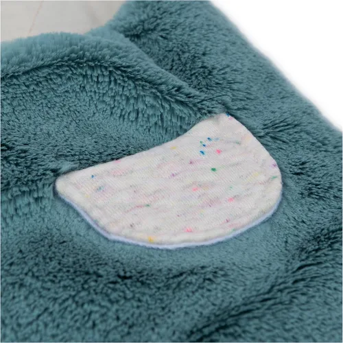 Miniatura 6 de GUND Baby Oh So Snuggly Manta Envolvente de Hipopótamo, Manta Envolvente de Bebé de Felpa con Capucha para Recién Nacidos, Azul/Crema, 26" Manta