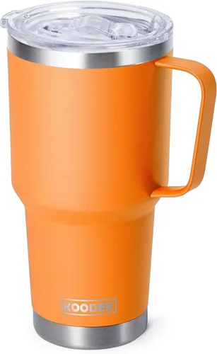 Miniatura 30 de Koodee - Vaso delgado de acero inoxidable de 20 onzas (4 unidades) aislado con doble pared, vaso de agua con 4 tapas, 4 popotes y 2 cepillos