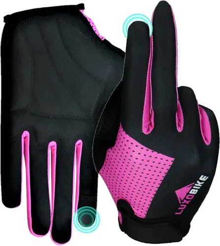 Guantes de ciclismo, guantes de ciclismo para mujer, ligeros, transpirables, absorben los golpes, guantes deportivos con pantalla táctil, guantes de