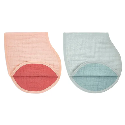 aden + anais Babero de muselina de algodón 100% orgánico, multiuso, absorbente, de 4 capas, babero de cobertura completa con cierre a presión, paño