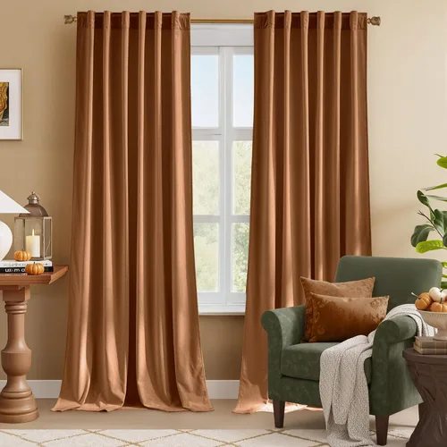 Miniatura 21 de NICETOWN Cortinas blancas extralargas de 144 pulgadas para telón de fondo, cortinas de terciopelo con aislamiento térmico y reducción de ruido