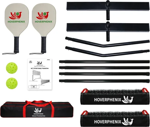 Miniatura 4 de Hoverphenix 10FT Mini Pickleball Net, 4FT Adjustable Height Dink Training Rebounder Net with Paddles Set of 2, Pickleballs and Carry Bag for Outdoor