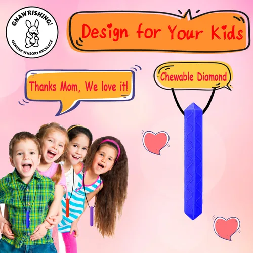 Miniatura 7 de Collares masticables sensoriales para niños, 6 piezas de juguetes sensoriales masticables para niños con autismo, niñas y niños, TDAH niños
