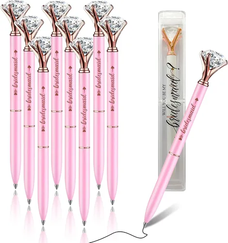 Miniatura 9 de LADY&HOME 10 bolígrafos de dama de honor, bolígrafos de diamantes grandes, bolígrafos de metal de cristal, regalos para mujeres, regalos para bodas