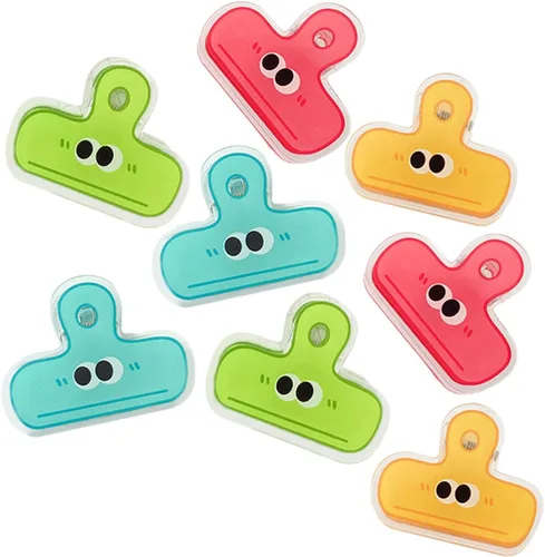 NOLITOY Clip de ojo pequeño lindo carpeta bolsa de alimentos clips bolsa de café clips pequeños clips clips de papel clip plástico chica corazón
