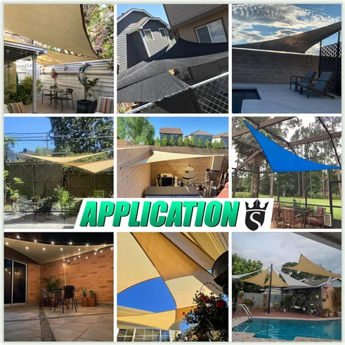 Miniatura 4 de Royal Shade Toldo triangular blanco de 4 x 4 x 4 pies para hacer RTAPT18, UPF50+ 95% de bloqueo UV, estándar comercial de 200 GSM, resistente, 3
