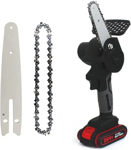 Miniatura 6 de RLECS Juego de mini cadena de motosierra de 4 pulgadas y barra guía para motosierra, accesorios de motosierra de repuesto de 4 pulgadas