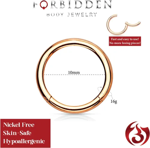 Miniatura 113 de Forbidden Body Jewelry - Piercing para la nariz de acero quirúrgico 316L con bisagra, 14G, 16G, 18G, diámetro de 15/64, 5/16, 25/64, 15/32 pulgadas