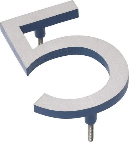 Miniatura 4 de Montague Metal Products MHN-04-F-SB2-7 Números de casa de dirección flotantes modernos de aluminio cepillado sólido, 4 pulgadas, níquel satinado