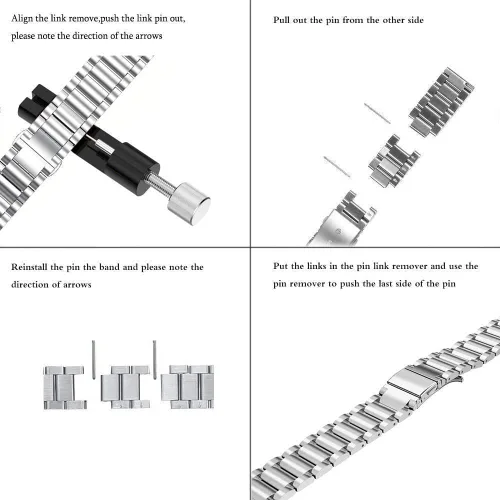 Miniatura 4 de Correa de repuesto de pulseras de acero inoxidable compatible con Huawei Band 7