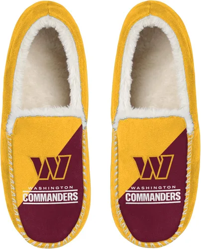 Miniatura 20 de FOCO NFL - Pantuflas tipo mocasín unisex para adultos, con licencia oficial, con logotipo primario, con forro de sherpa