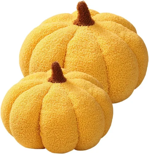 Miniatura 7 de Almohada decorativa con forma de calabaza para Halloween o Acción de Gracias, almohada con forma de calabaza, almohadas de calabaza simuladas en 3D