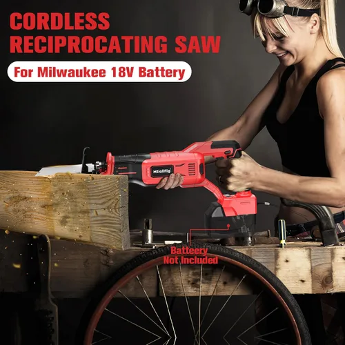 Miniatura 7 de MtiolHig Sierra recíproca inalámbrica para Milwaukee 18V Batería: 3200 SPM Sawzall sin escobillas, 3 velocidades variables, longitud de carrera