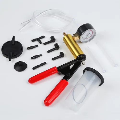 Miniatura 2 de Yonligonju Kit de purga de frenos con bomba de vacío manual con adaptadores de manómetro, juego de purga de líquido de frenos automotriz para Negro