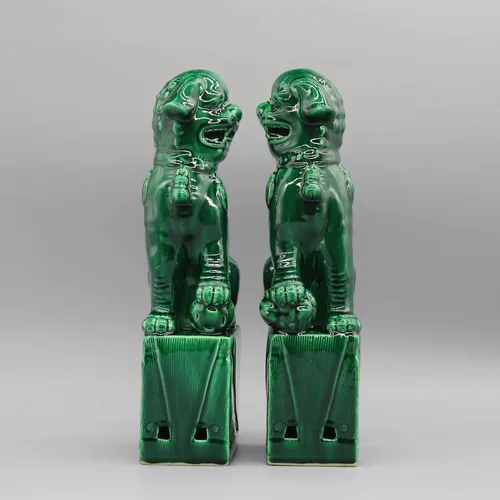 Miniatura 5 de Eastern tide Par de perros Foo, Perros Fu, perros Buda, Leones guardianes chinos, escultura de cerámica, decoración del hogar
