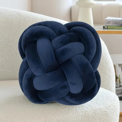 Miniatura 11 de Bola de almohada de nudo, cojines decorativos con tela de terciopelo para sofá cama, decoración de 12 pulgadas, cojines cuadrados anudados para sala