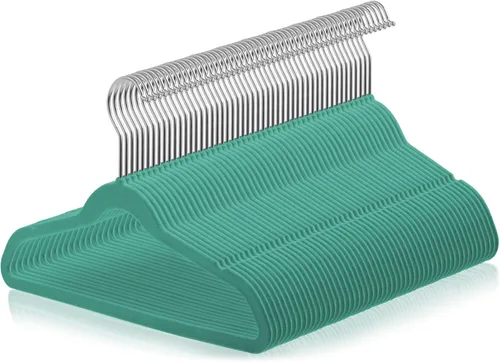 Miniatura 11 de Casafield 50 perchas de terciopelo para niños, tamaño de 14 pulgadas, color negro