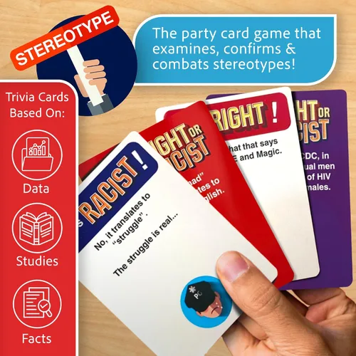 Miniatura 3 de Juego de fiesta para adultos con texto en inglés "Right or Racist", ideal como regalo de cumpleaños