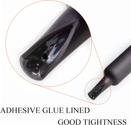 Miniatura 4 de Tubo termorretráctil negro con adhesivo forrado con adhesivo 4:1, grado marino, impermeable, de alambre retráctil, sello de aislamiento
