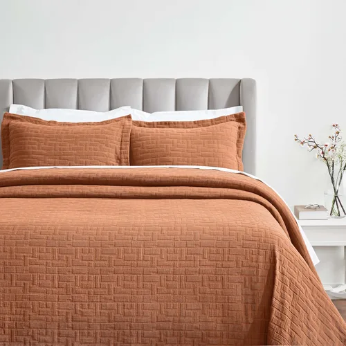 Miniatura 25 de Superior Juego de colcha de algodón con diseño de flor de lis, mantas cálidas, ropa de cama para todas las estaciones, decoración de dormitorio