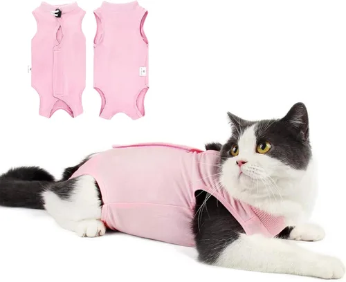 Miniatura 9 de Traje de recuperación para gatos para heridas abdominales o enfermedades de la piel, mameluco de gato para gatos después de la cirugía, traje