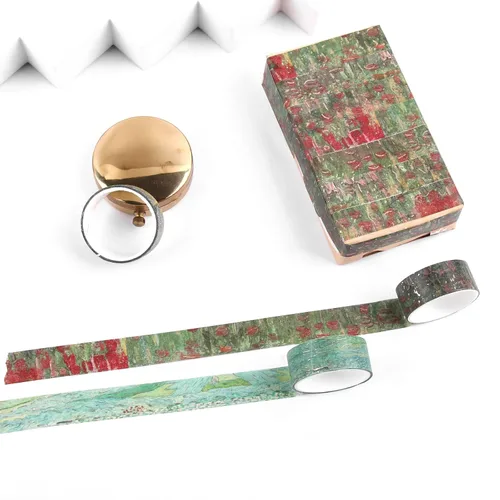 Miniatura 6 de Lychii Juego de Cinta Washi, 12 Rollos de Cinta Adhesiva de Oro con Patrones de Pintura al Óleo de Van Gogh de 5M/16.4Pies de Largo, Cintas art