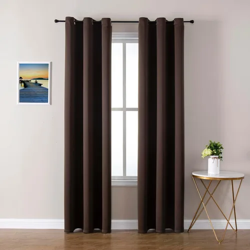 Miniatura 95 de ChrisDowa - Cortinas de cenefa pequeñas para cocina, cortinas cortas con ojales y aislamiento térmico para oscurecer la sala y habitación