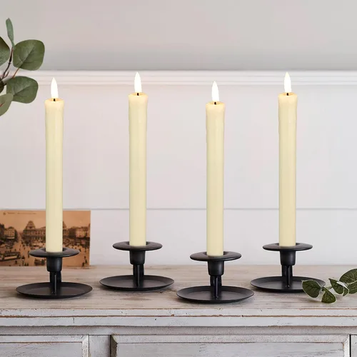Miniatura 6 de JOIONE Velas sin llama con temporizador remoto, cera goteadora, funciona con pilas, paquete de 6 velas parpadeantes, velas LED eléctricas, velas