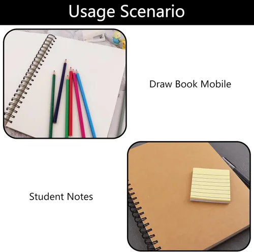 Miniatura 5 de BGJRBY Cuaderno de bocetos en espiral de 8.6 x 11.4 pulgadas, cuaderno grande (tablero de dibujo integrado), cubierta de papel de estraza en blanco