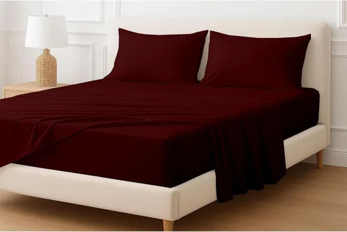 Miniatura 5 de Cottingon Juego de sábanas de 4 piezas extra profundas de 100 % algodón, ropa de cama suave y de lujo que se adapta a bolsillos extra profundos