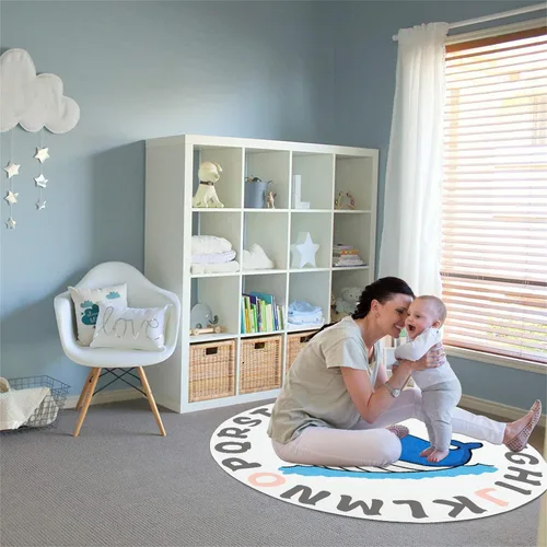 Miniatura 5 de Helthep ABC - Alfombra de guardería ABC, ultra suave, para dormitorio de niños, sala de juegos, antideslizante, no se desprende, alfombra lavable