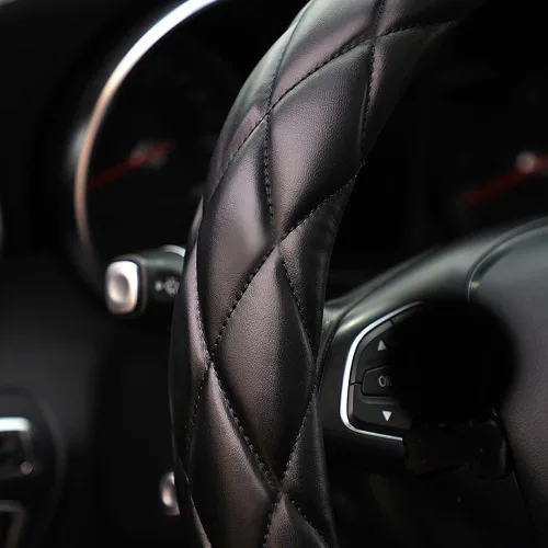 Miniatura 4 de YHONGJT - Funda de cuero de microfibra suave para volante, tamaño universal de 15 pulgadas, para mujeres y niñas, apta para vehículos, sedanes, SUV