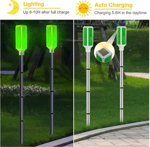 Miniatura 3 de Macarrie 6 marcadores de entrada alimentados por energía solar, luces reflectoras para paisaje, entrada de vehículos, reflectores en postes