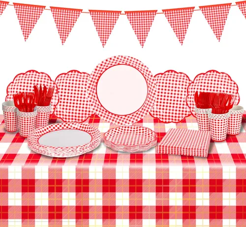 Miniatura 18 de Gatherfun kit de suministros para fiesta de fútbol, para 24 comensales, incluye platos para cena, servilletas para postre, vasos, pancarta y mantel